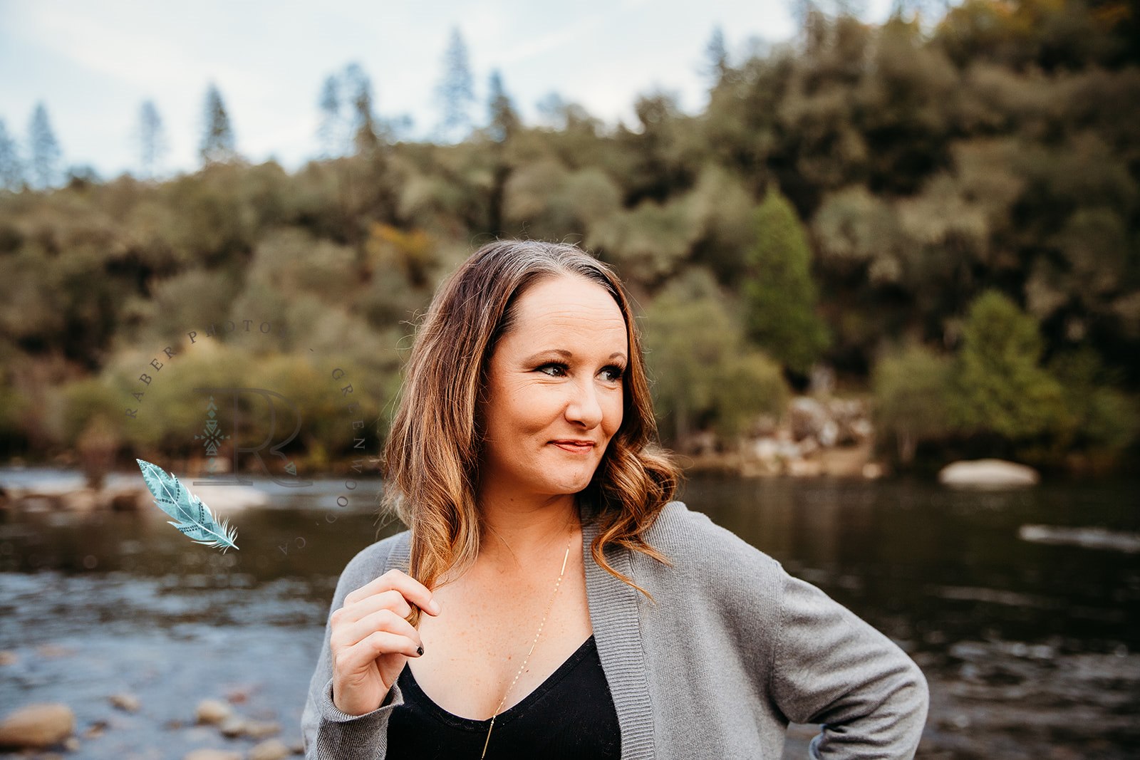 Portrait by the river in the Northern California foothills